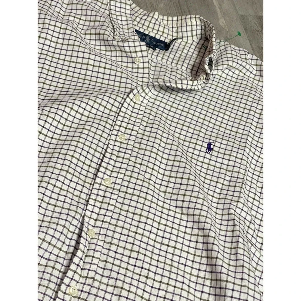 Ralph Lauren Polo Men's Classic Fit Blue Plaid Long Sleeve Button Down‎ 2XL Bag6